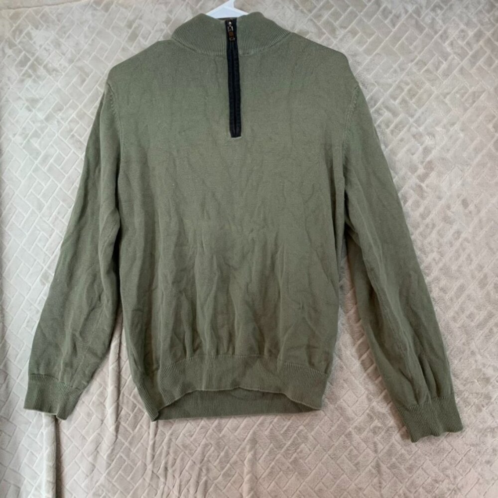 Axist Mens Medium Sweater Sage Green 1/4 Zip Pullover Office Business Casual
